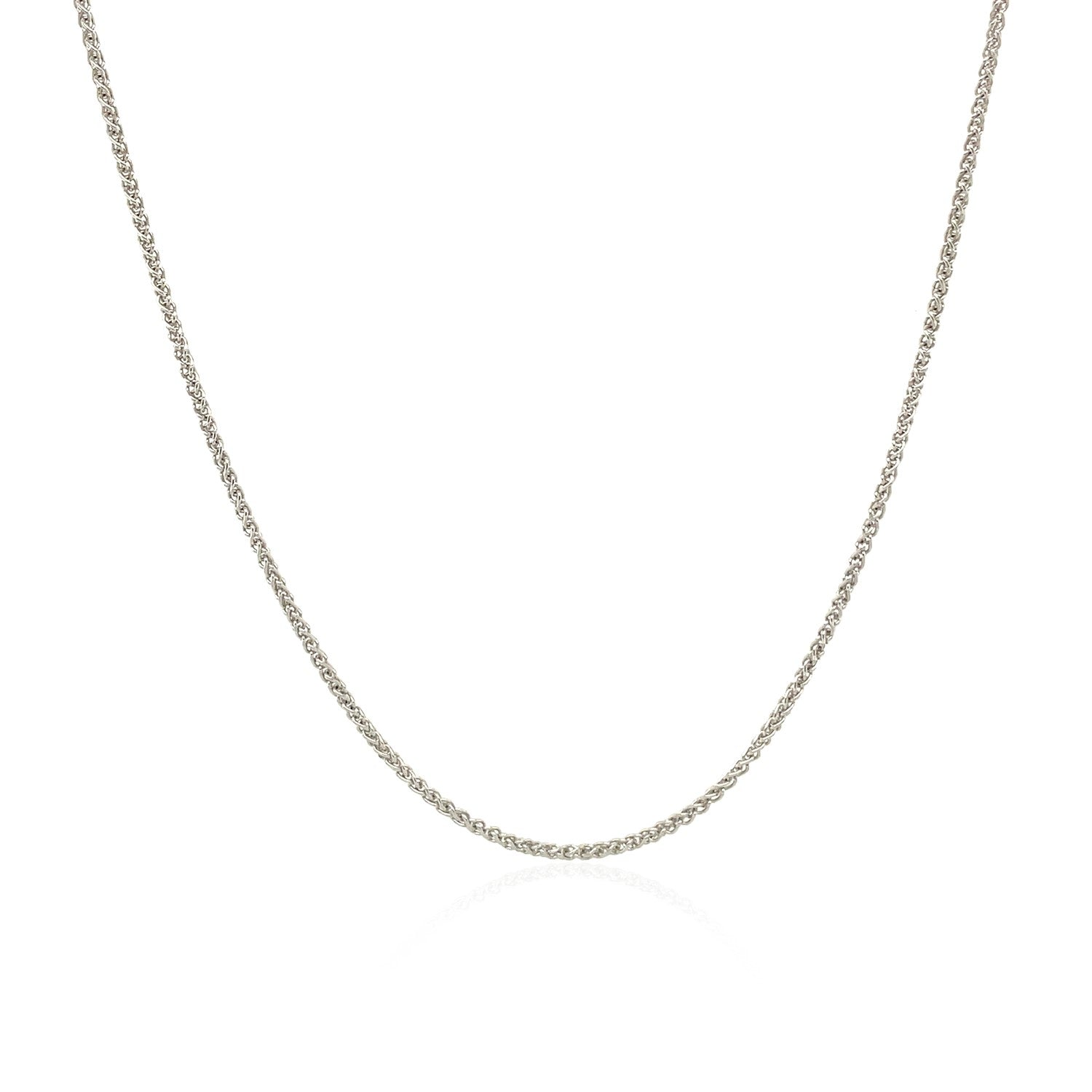 10k White Gold Wheat Chain 1.0mm (1.00 mm) in a sleek high-contrast midnight luxury editorial style